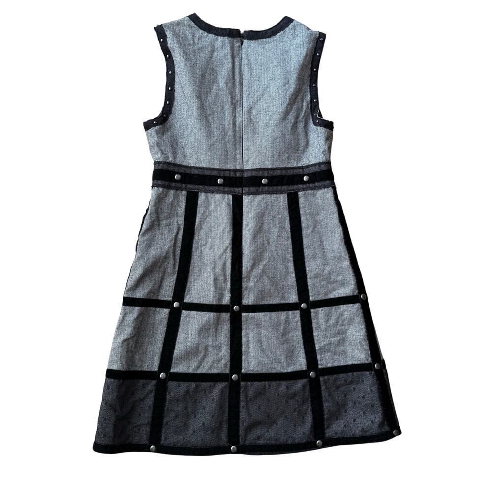 Anna Sui Black Sleeveless Studded Lace Velvet Sheath Dress Size 5 Gossip Girl - Picture 7 of 14